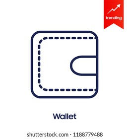 Wallet Icon in trendy flat style isolated on grey background. Wallet symbol for your web site design, logo, app, UI. Vector illustration, EPS10.