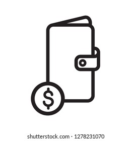 wallet icon in trendy flat style 