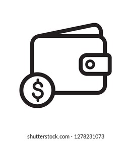 wallet icon in trendy flat style 