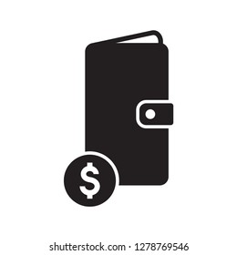 wallet icon in trendy flat style 