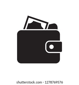 wallet icon in trendy flat style 