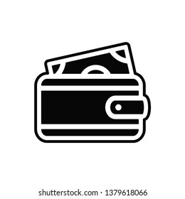 wallet icon in trendy flat style vector