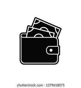 wallet icon in trendy flat style vector