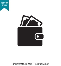 wallet icon in trendy flat style 