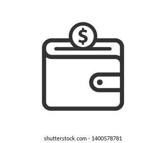 Wallet Icon in trendy flat style isolated on white background
