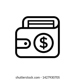 Wallet Icon in trendy flat style isolated on white background