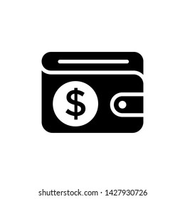 Wallet Icon in trendy flat style isolated on white background