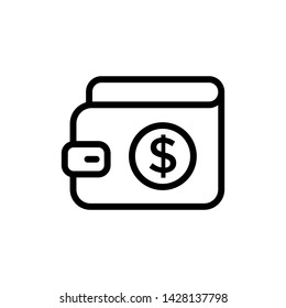 Wallet Icon in trendy flat style isolated on white background