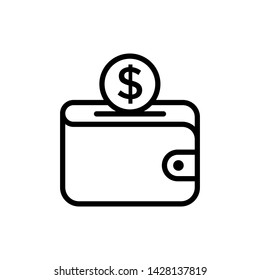 Wallet Icon in trendy flat style isolated on white background