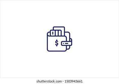 Wallet icon in trendy flat style isolated on white background vector illustration