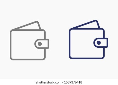 Wallet Icon in trendy flat style isolated on grey background. Wallet symbol for your web site design, logo, app, UI. Vector illustration, EPS10.
