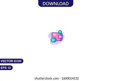  Wallet icon in trendy flat style isolated on white background vector illustration