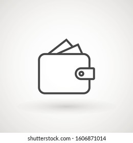 Wallet Icon in trendy flat style isolated on white background. Wallet symbol for your web site design, logo, app, UI. Vector illustration