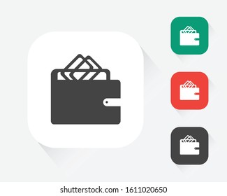 Wallet Icon in trendy flat style isolated on white background