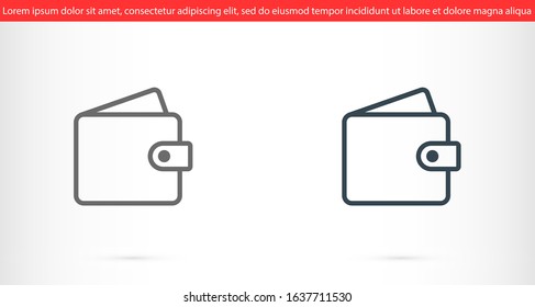 Wallet Icon in trendy flat style isolated on grey background. Wallet symbol for your web site design, logo, app, UI. Vector illustration, EPS10.