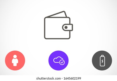 Wallet Icon in trendy flat style isolated on grey background. Wallet symbol for your web site design, logo, app, UI. Vector illustration, EPS10.