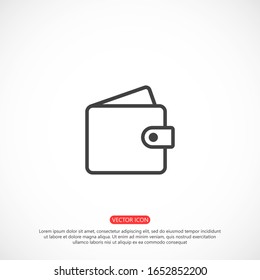 Wallet Icon in trendy flat style isolated on grey background. Wallet symbol for your web site design, logo, app, UI. Vector illustration, EPS10.