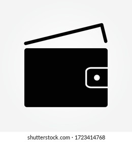 Wallet Icon in trendy flat style isolated on white background. 
