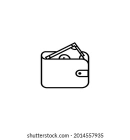 Wallet Icon in trendy flat style isolated on white background. Wallet symbol for your web site design, logo, app, UI. Vector illustration, EPS10.