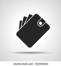 Wallet Icon in trendy flat style isolated on grey background. Wallet symbol for your design