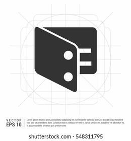 Wallet Icon in trendy flat style isolated on grey background. Wallet symbol for your web site design, logo, app, UI. Vector illustration, EPS10.


