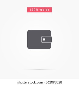 Wallet Icon in trendy flat style