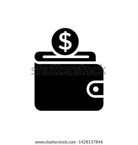 Wallet Icon in trendy flat style isolated on white background