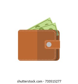 Wallet Icon in trendy flat. Vector illustration.