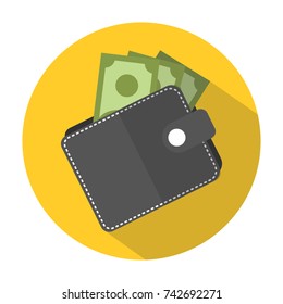 Wallet Icon in trendy flat. Vector illustration.