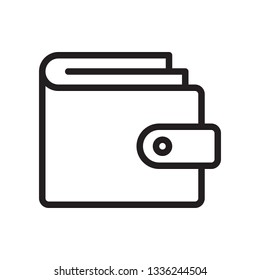 Wallet icon in trendy outline style design. Vector graphic illustration. Wallet icon for website design, logo, and user interface. Editable vector stroke. Pixel perfect. EPS 10.