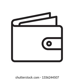 Wallet icon in trendy outline style design. Vector graphic illustration. Wallet icon for website design, logo, and user interface. Editable vector stroke. Pixel perfect. EPS 10.