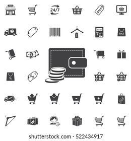 Wallet Icon. Universal Shop set of icons for web and mobile
