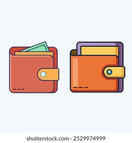 Wallet icon vector art image.