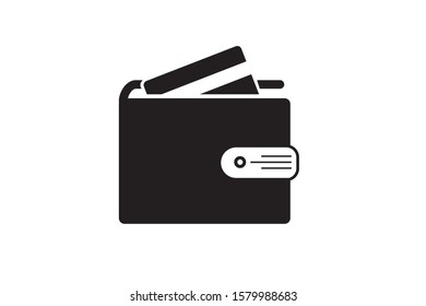 wallet icon vector, credit card in the wallet icon   