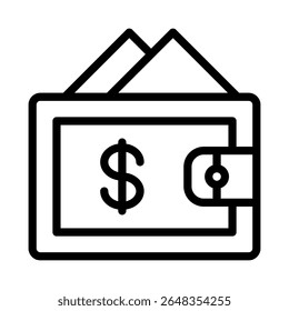 wallet icon vector design - high quality outline style