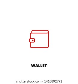wallet icon. wallet vector design. sign design. red color
