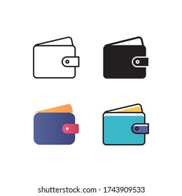 wallet icon vector with different style design. isolated on white background