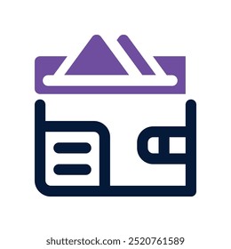 ícone de carteira. vetor ícone de tom duplo para o seu site, móvel, apresentação e design de logotipo.
