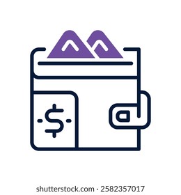 wallet icon. vector dual tone icon for your website, mobile, presentation, and logo design.