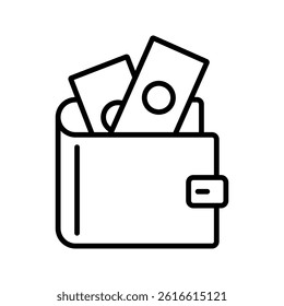 Wallet icon. vector. Editable stroke. Linear style sign for use web design,logo. Symbol illustration.