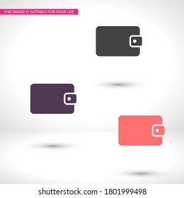 wallet icon. Vector Eps10 . wallet icon vector graphic Flat Design  dollar bank illustration