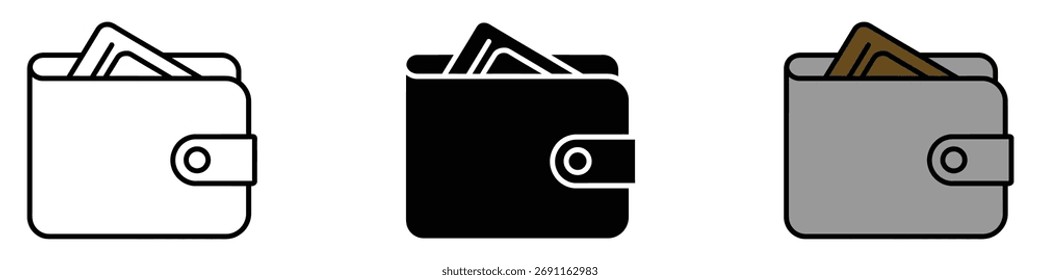 Vector de icono de billetera. alfabetización financiera y recursos de planificación presupuestaria. Ilustración vectorial.