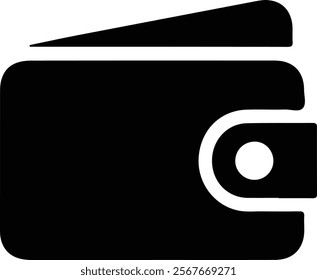 Wallet Icon Vector. Flat black symbol. Pictogram is isolated on a white background. Designed for web and software interfaces.