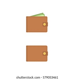 Wallet icon. Vector flat wallet illustration.