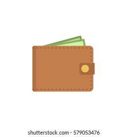 Wallet Icon. Vector Flat Wallet Illustration.