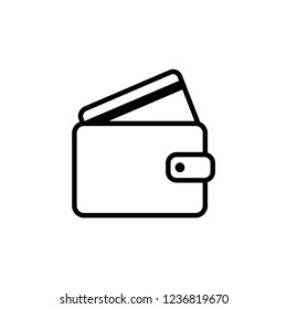 Wallet Icon Vector Flat Line Art Stock Vector (Royalty Free) 1236819670 ...