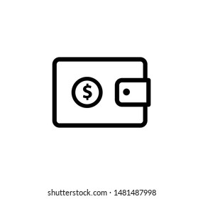 Wallet icon vector flat style trendy