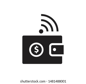 Wallet icon vector flat style trendy
