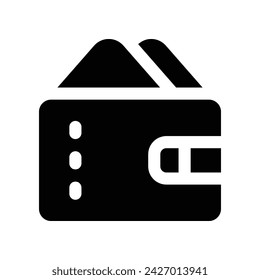 wallet icon. vector glyph icon for your website, mobile, presentation, and logo design.