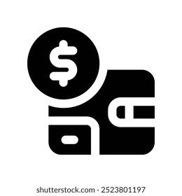 wallet icon. vector glyph icon for your website, mobile, presentation, and logo design.